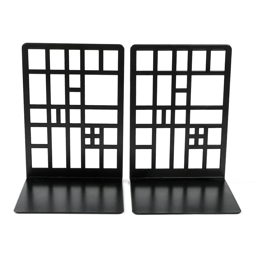 2pcs Bookcase Home Book End Book Holder Iron Bookcase  Railing Book End Bookcase End Heavy Duty Book End Storage  Bookcase 
