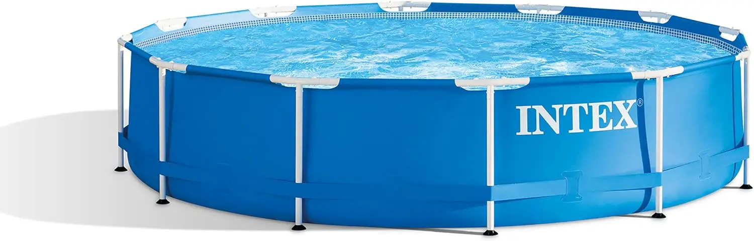 Metal Frame Above Ground Swimming Pool Set: 12ft x 30in – Includes 530 GPH Cartridge Filter Pump – Puncture-Resist