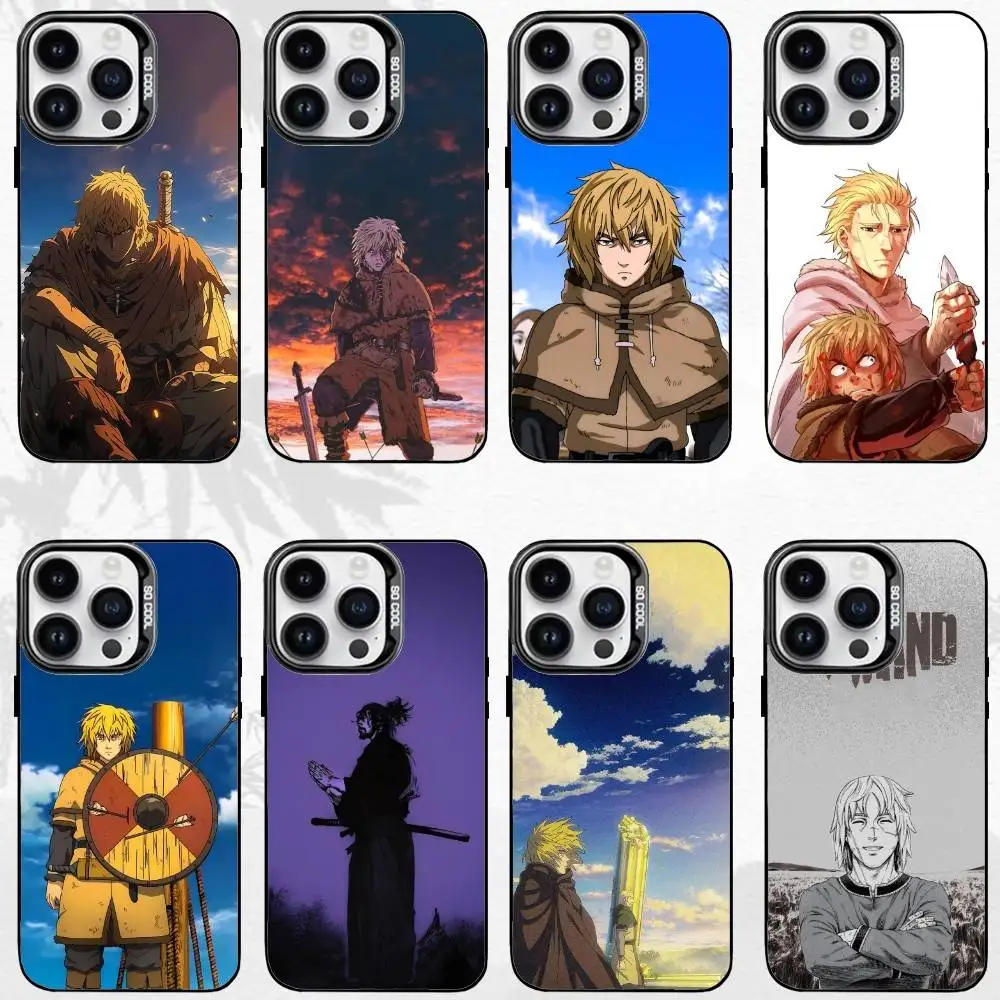 

Hot Comics V-Vinland S-Saga Phone Case For iPhone17,16,15,14,13,12,11 Plus,Pro Max Black Matte Shockproof Cover