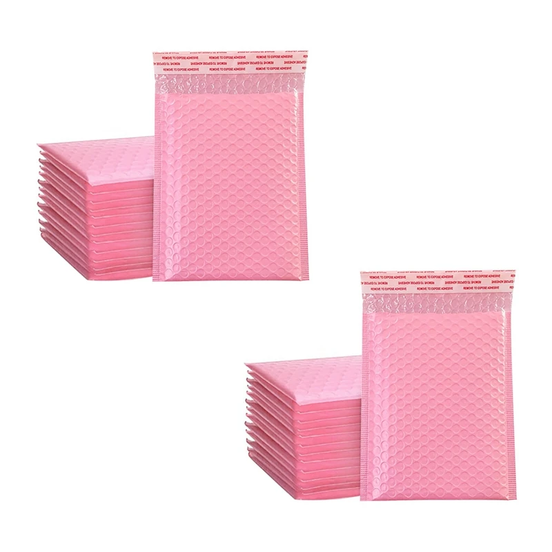 

100PCS Foam Envelope Bags Self Seal Mailers Padded Envelopes With Bubble Mailing Bag Packages Bag Pink