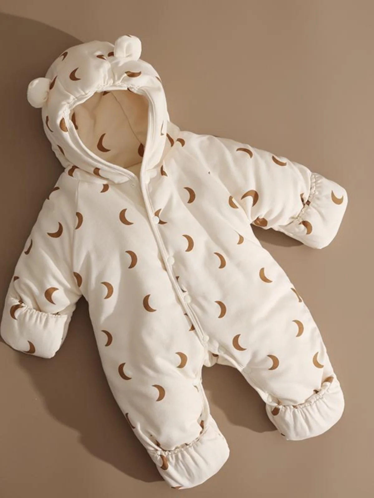

Thiened Baby Outfit Winter Clothes Cotton Padded Jumpsuit for Newborn Babies with Hat Poly Fiber Inner China Production