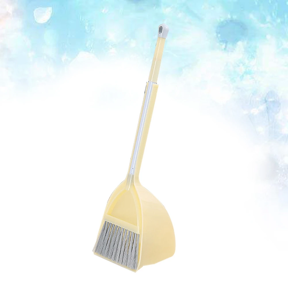 Children's Mini Broom and Mop Set Yellow Small Floor Sweeping Kit Kid's Housekeeping Cleaning Tools Educational Pretend Play