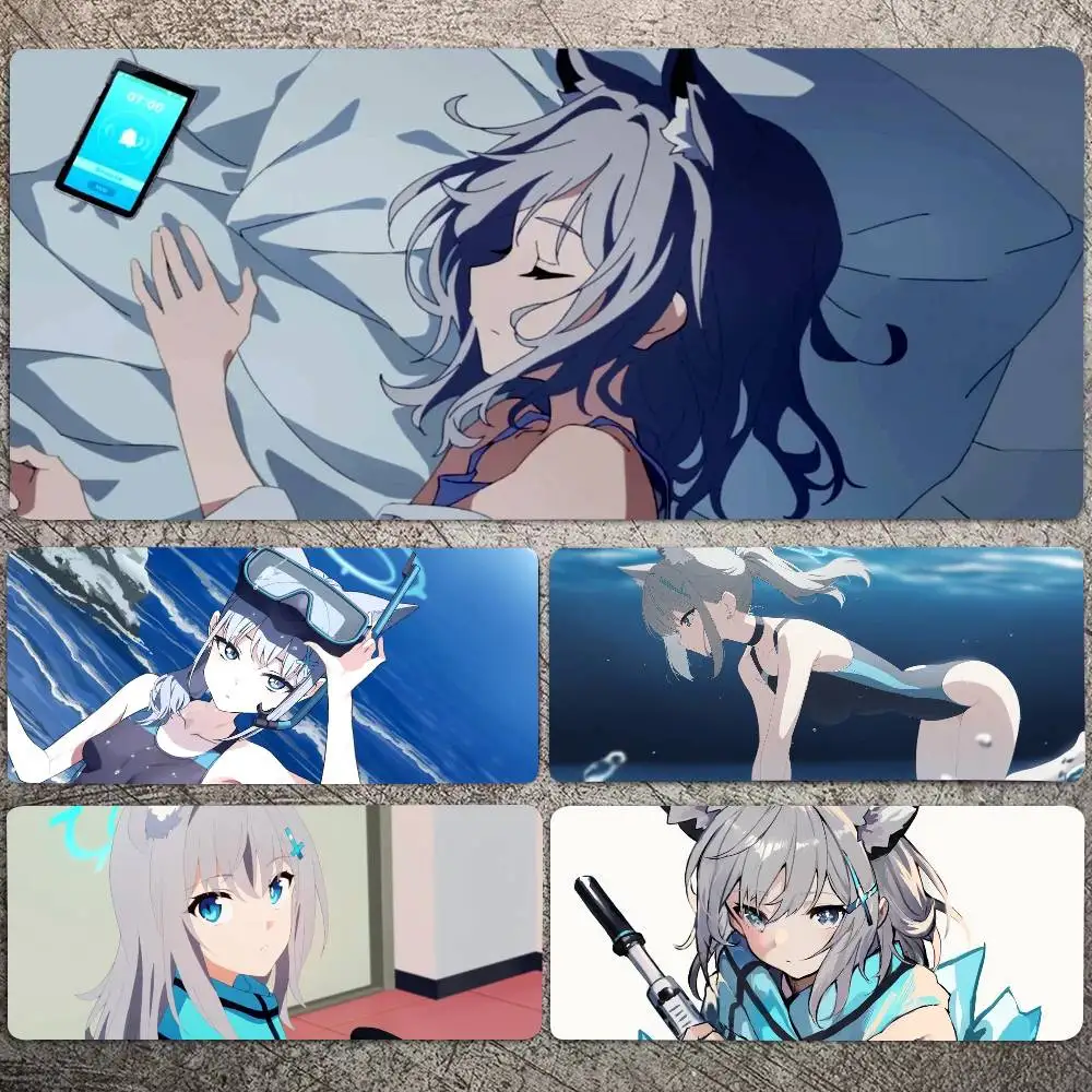 Shiroko Games Blue Archive Mousepad Non-slip Suitable For Office Computers Laptops E-sports Game Desk Mats XXL Keyboard