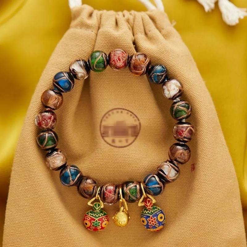 

Cz ancient five-way god of wealth five-color multi-treasure incense ash glazed bracelet gift