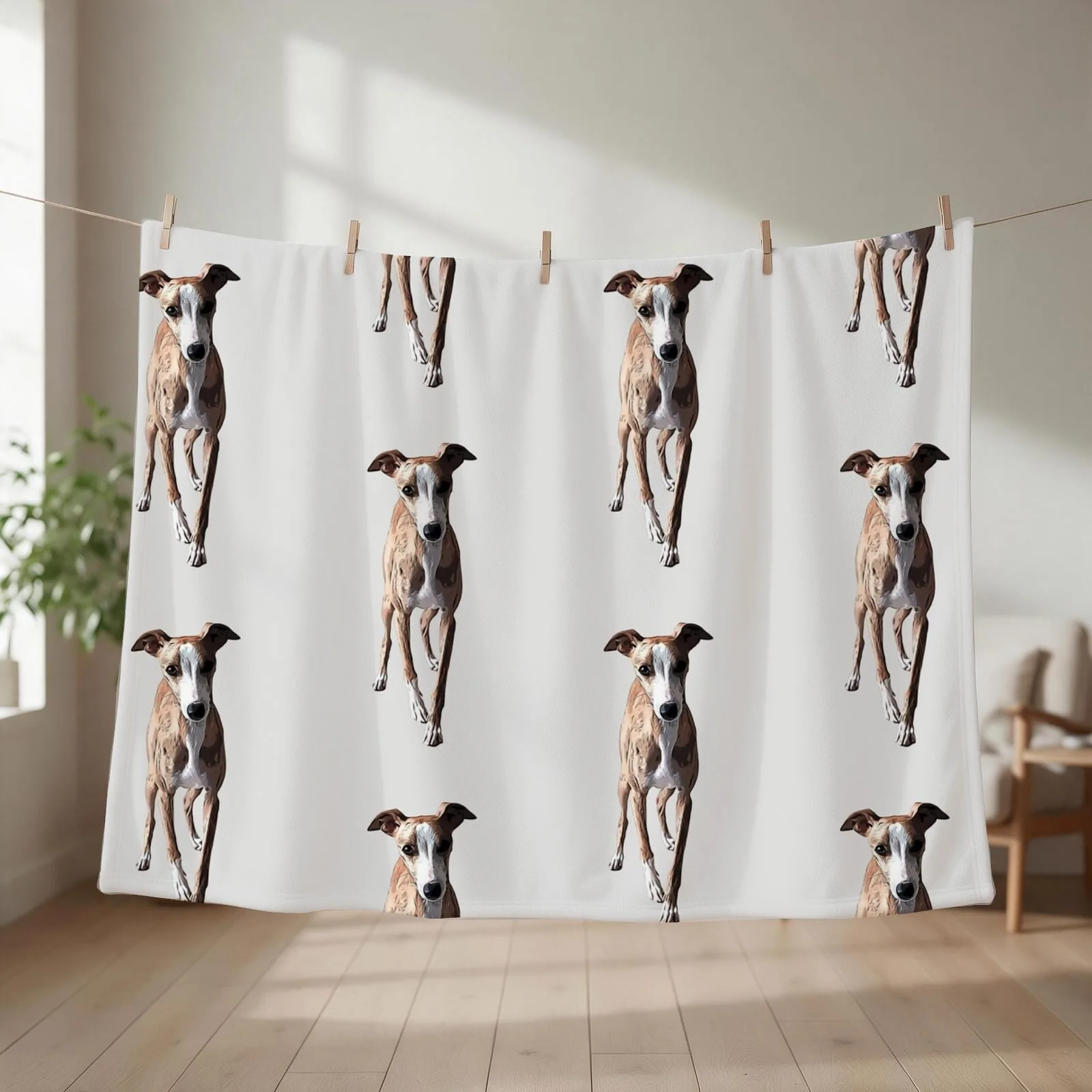 Whippet Throw Blanket couch cozy soft plush fuzzy picnic outdoor blanket