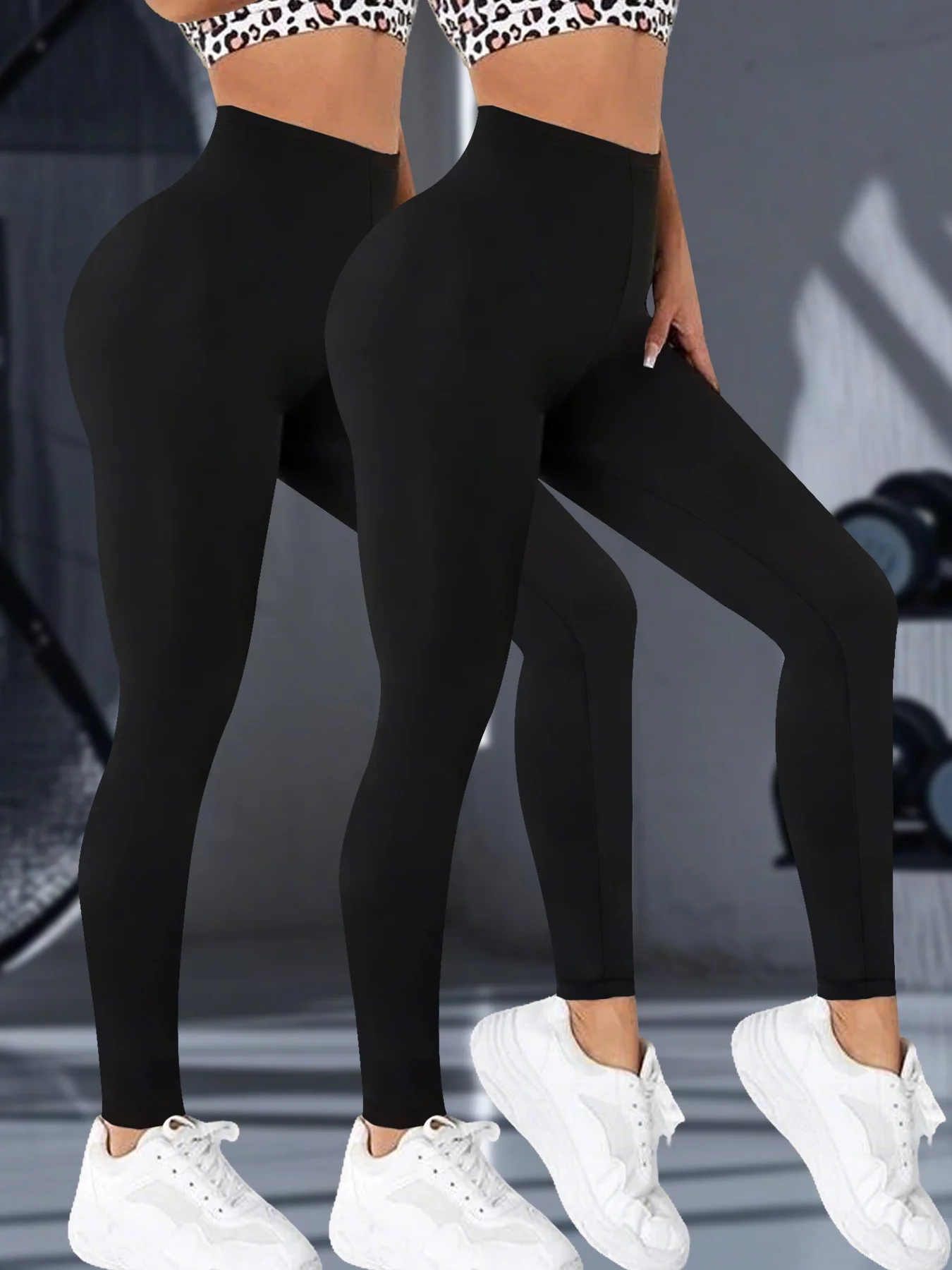 

2 Pack Low Rise Women's Leggings with Super Soft Fabric - High Elasticity for Yoga Running Workout and Casual Everyday Wear