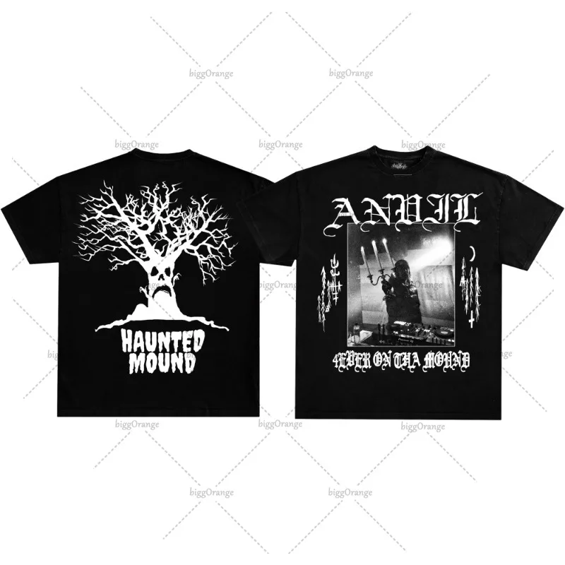 

Футболка серии Street Death Tour в стиле хип-хоп, винтажная хлопковая футболка унисекс с узором, готический рок Y2k, уличная одежда для мальчиков с короткими рукавами