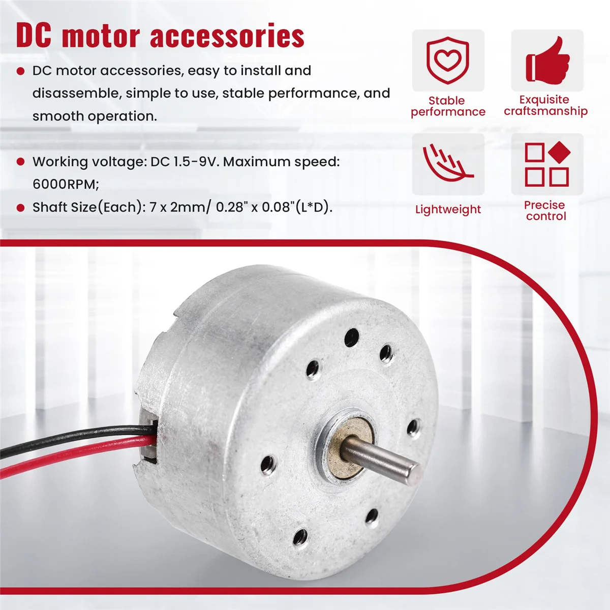 2PCS RC300 6000RPM DC 1.5-9V Micro มอเตอร์สําหรับเครื่องเล่น CD DVD