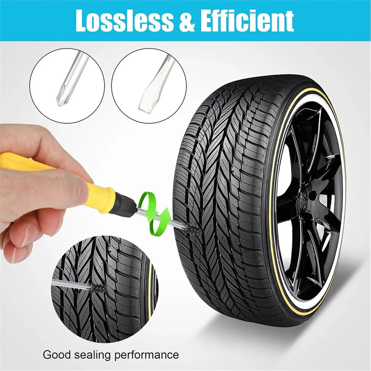 REST 60PCS Car Vacuum Tire Repair Nail Rubber Screw Nails+Tool Set /Box Moto Tyre Repair Stud Patch Car Nail with Screwdriver