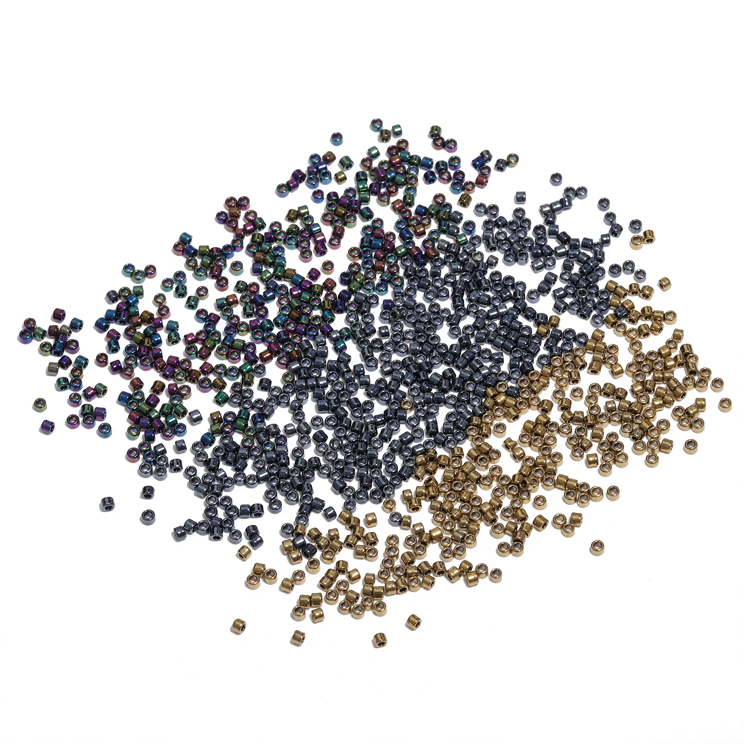 2 مللي متر أنبوب زجاجي الخرز الذهب اللون الأسود معدن اللون فضفاض خزر عازل لصنع المجوهرات سوار بوهيميا ذاتي الصنع الديكور اكسسوارات