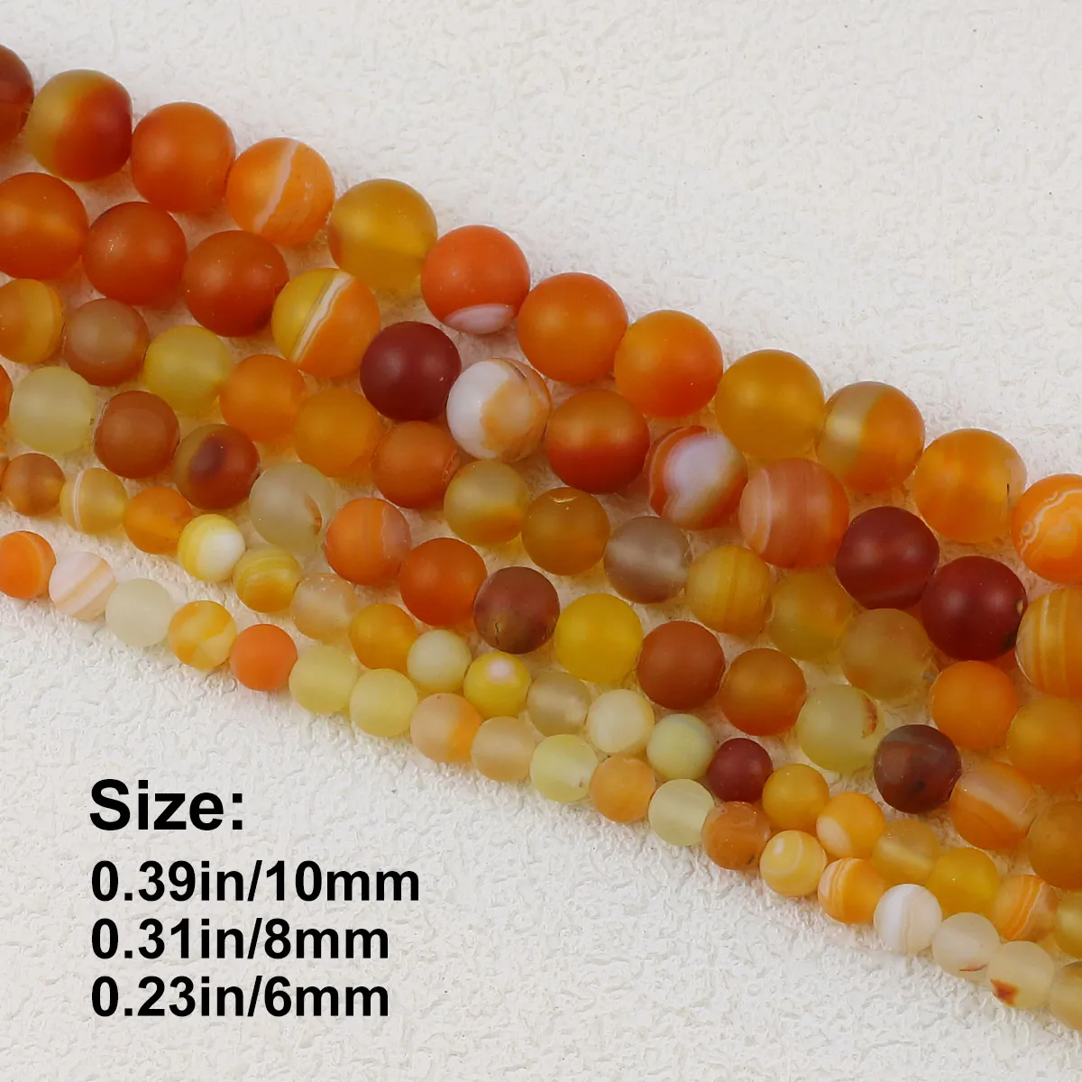 6 8 10mm Orange Matte Weathered Carnelian Round Beads Natural Stone Loose Ball For Jewelry Accessories Love Bracelet Making DIY