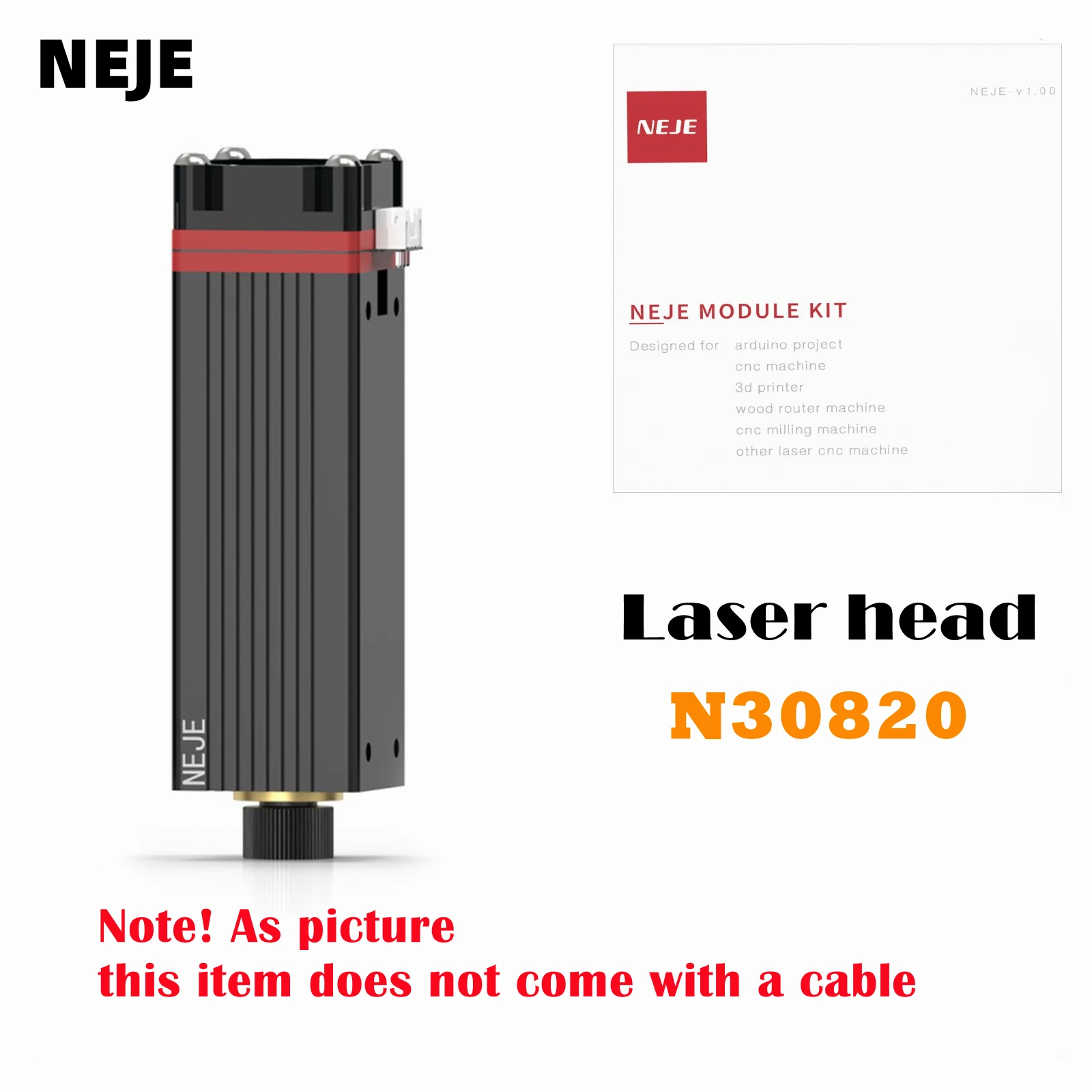 NEJE 40W 450nm Blue Light Laser Head N30820 Laser Module for DIY Wood Engraving and Cutting Tool