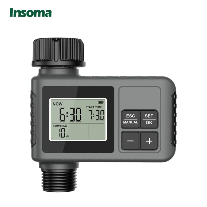 

Insoma Automatic Water Timer Intelligent Irrigation Watering System Sprinkler Timer Garden Programmer Equipment IPX7 LCD Display