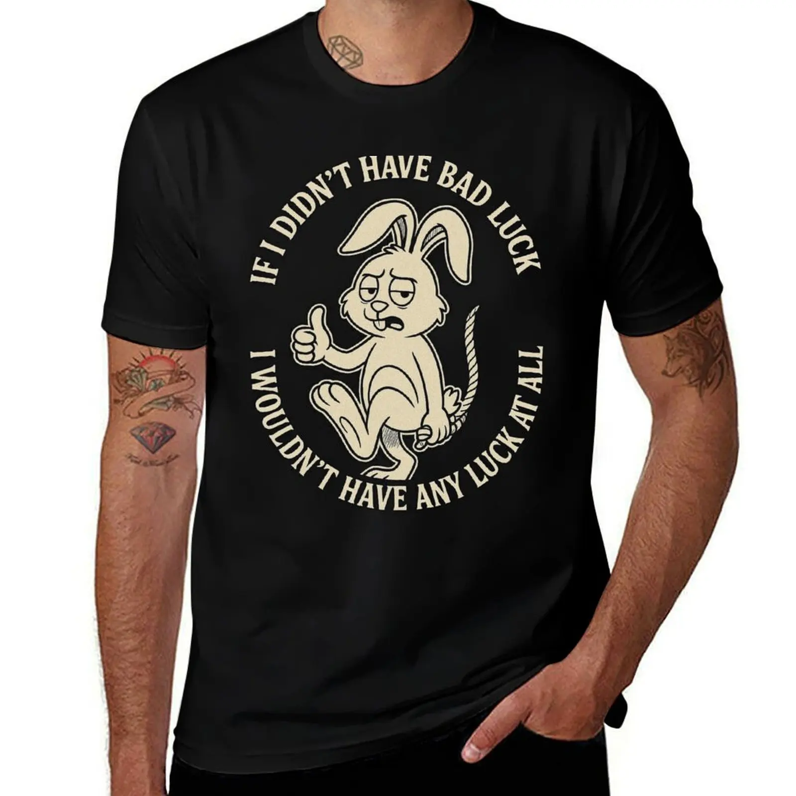 

Bad Luck Bunny – Sarcastic Dark Humor T-Shirt T-Shirt Blouse customs designer t shirt men