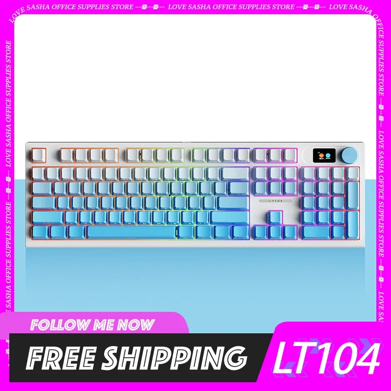 

Langtu Lt104 Keyboard 2.4g Three-Mode Gradient Side Printed Keyboard Macro Rgb Custom Keyboard For Computer Gamer Gifts