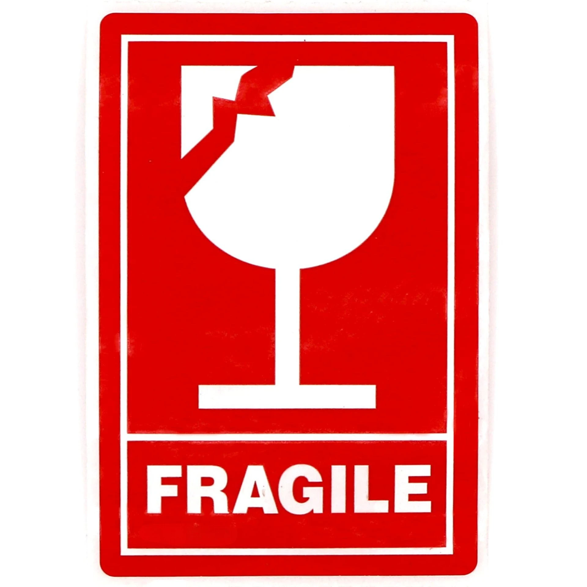

100 листов хрупких наклеек — красные и прозрачные FRAGILE этикетки со стеклянной значком, транспортировочные этикетки 2x3 дюйма (5x7,6 см) для ломких предметов
