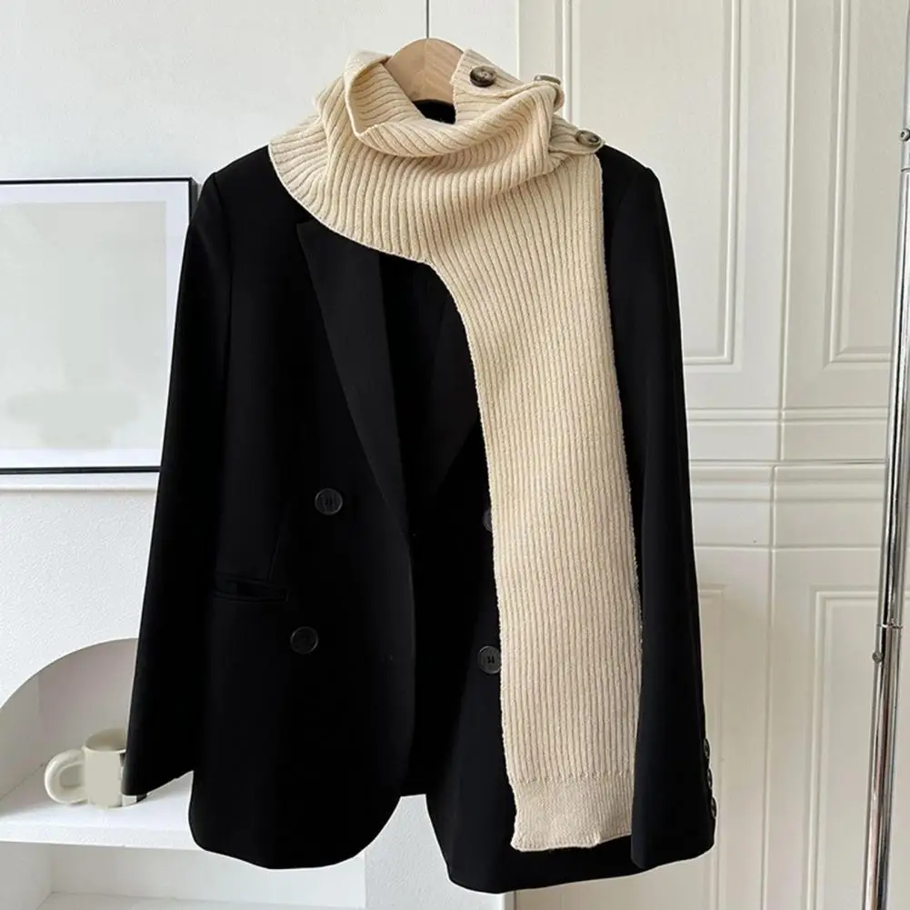 Korean knitted shawl female autumn and winter air-conditioned Knit Women Fake Collar Shawl Summer Shoulder Protect Warm Scarf