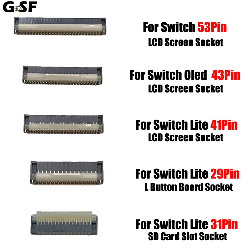 GFS 29/31/41/43/53 Pin FPC гнездо материнской платы ЖК-дисплей экран гибкий кабель зажим ленточный разъем для переключателя NS Lite OLED