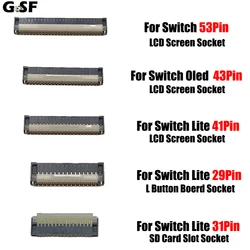 Enchufe hembra GFS 29/31/41/43/53 pines FPC, placa base, pantalla LCD, Cable flexible, Clip, Conector de cinta para interruptor NS Lite OLED