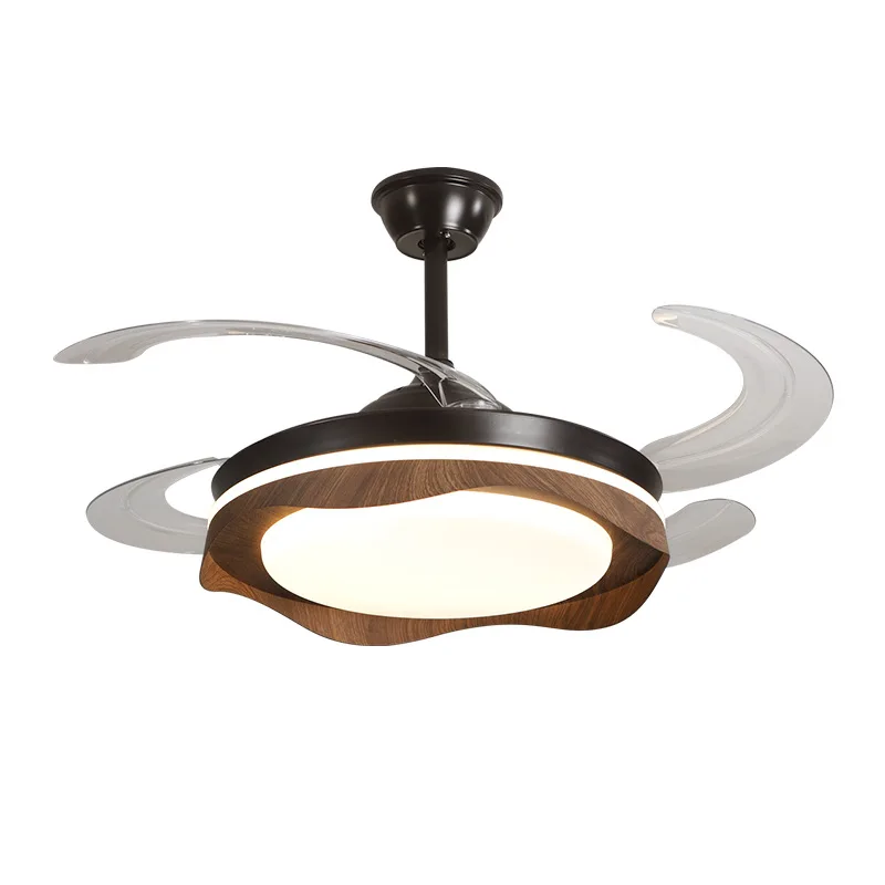 

Walnut invisible fan light, silent ceiling fan light modern simple home