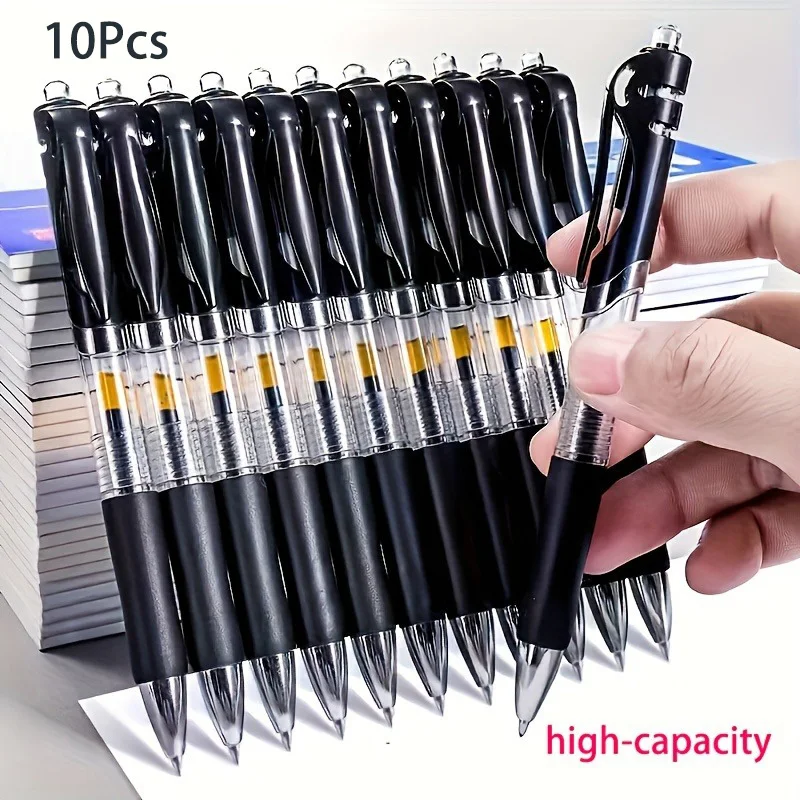 10 pezzi penne Gel di alta qualità cancelleria penna da scrittura Kawaii inchiostro nero/rosso/blu 0.5mm penna a sfera blu materiale scolastico per ufficio