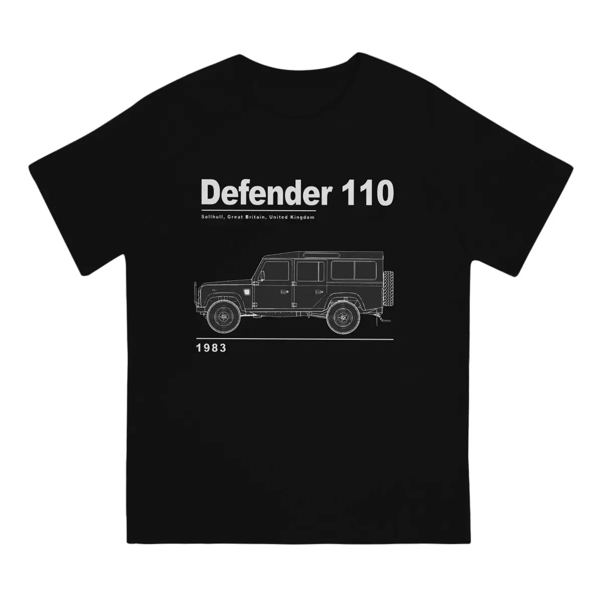 Land Rover SUV Creative TShirt for Men Defender 110 4x4 1983 Round Collar Basic T Shirt Distinctive Gift Clothes Streetwear