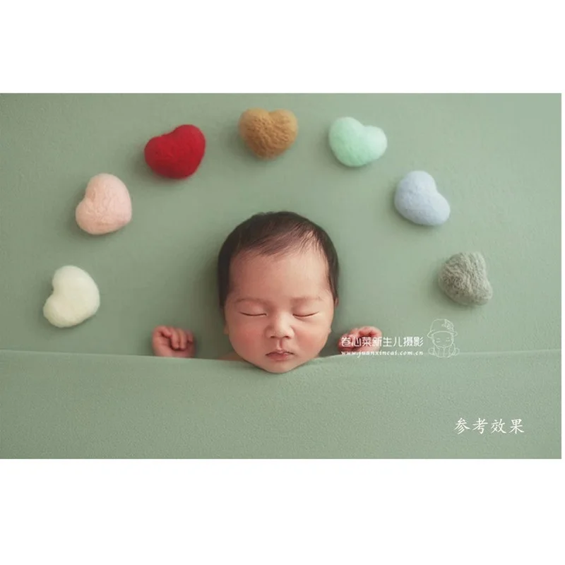 2023 Newborn woolen felt heart photography props,baby Photographic accessories