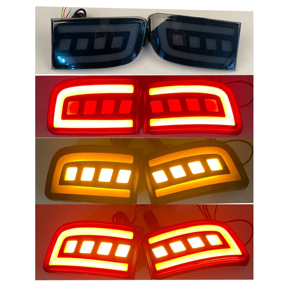 

2Pcs LED Rear Lights 81581-60100 LC120 Fj120 2003 to 2009 BLACK Reflector Brake Bumper Lamp For Toyota Land Cruiser Prado