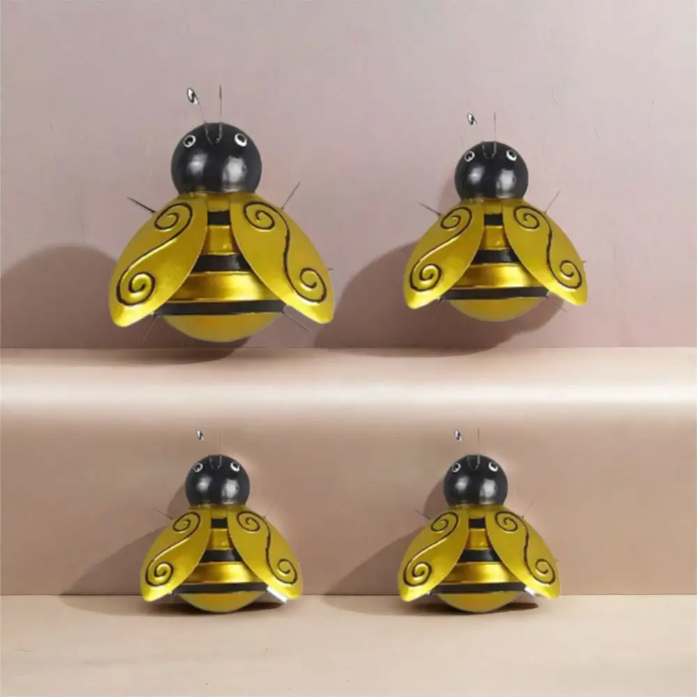 

Funny Cute Bee Wall Art Ornaments Unique Pastoral Wall Hanging Sculpture Cartoon Little Bee Statue Home Decor