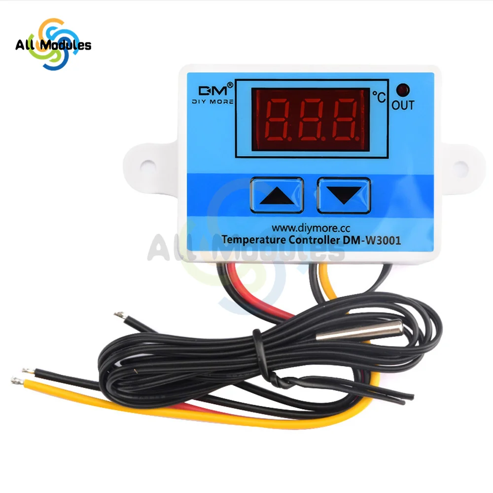 DM-W3001 DM-W3002 W3001 W3002 W3003 Digital LED Temperature Controller DC12V DC24V AC110-220V with Thermostat NTC Sensor Probe