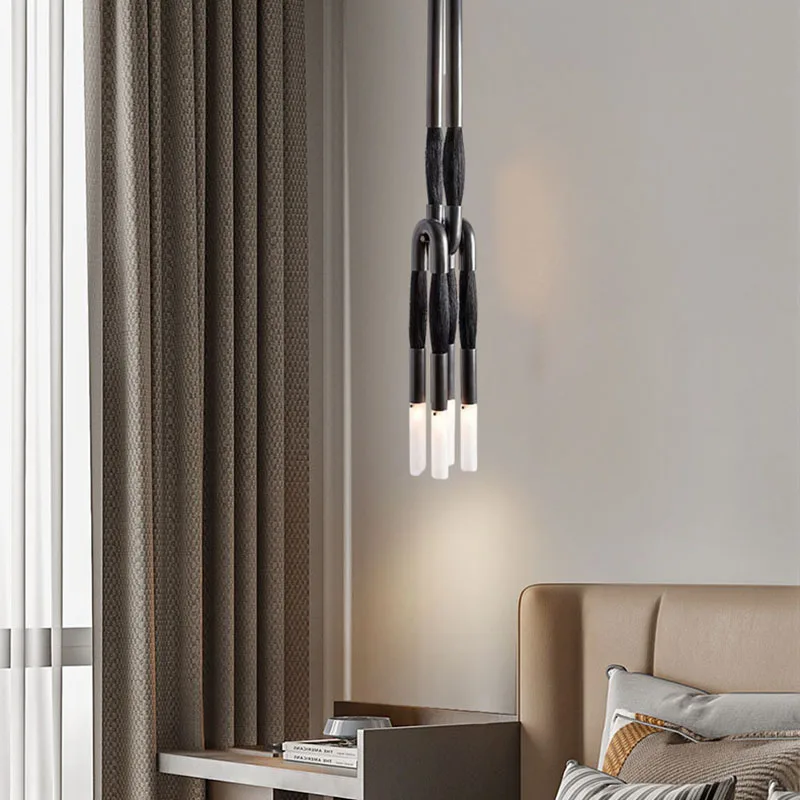 Modern Creative U-shaped Pendant Light Luxury Retro Vintage Pattern Wall Lamp Designer Hotel Bedroom Bedhead Living Room Pendant