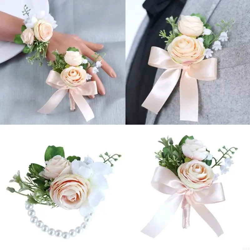 

E1PE Rose Flower Corsage Pin Boutonniere для свадебного праздника