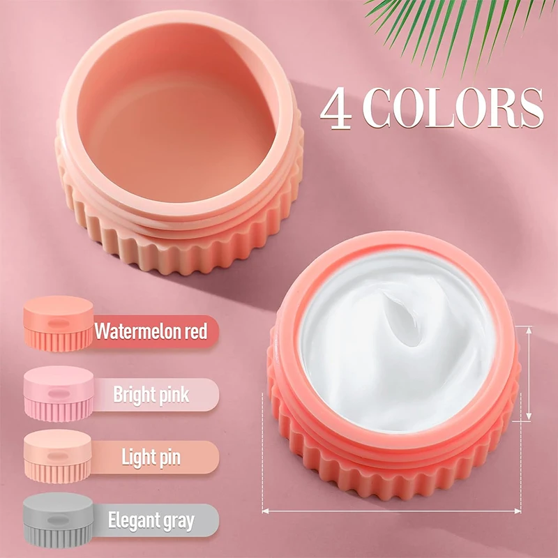 4pcs Silicone Storage Box with Lid 20ml Portable Travel Cosmetic Containers Reusable Leakproof Facial Cream Toothpaste Jars