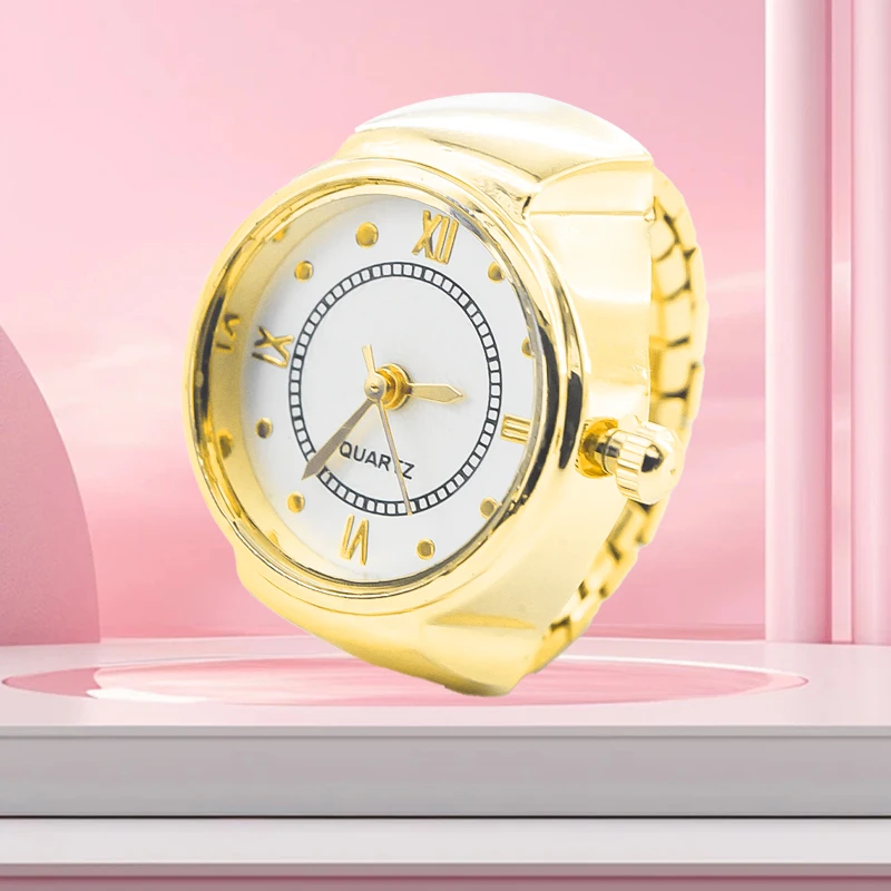 新しいホット販売クリエイティブローマリテラルリング腕時計合金ケース、カップルや男性のための指ラウンドダイヤル