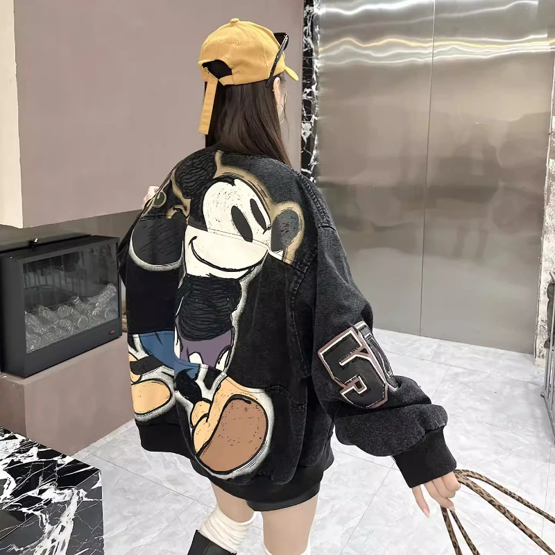 

Oversized Loose Denim Jacket Trendy Stylish Youthful Lazy American Streetwear Baseball Coat Casual Fashion Outerwear for Women