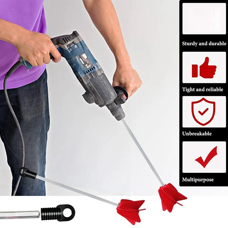 7 Buah 12 Inci Pengaduk Cat untuk Bor Dapat Digunakan Kembali Bor Mixer Lampiran Resin Mixer Helix Bor Cat Mixer Mudah Dipasang