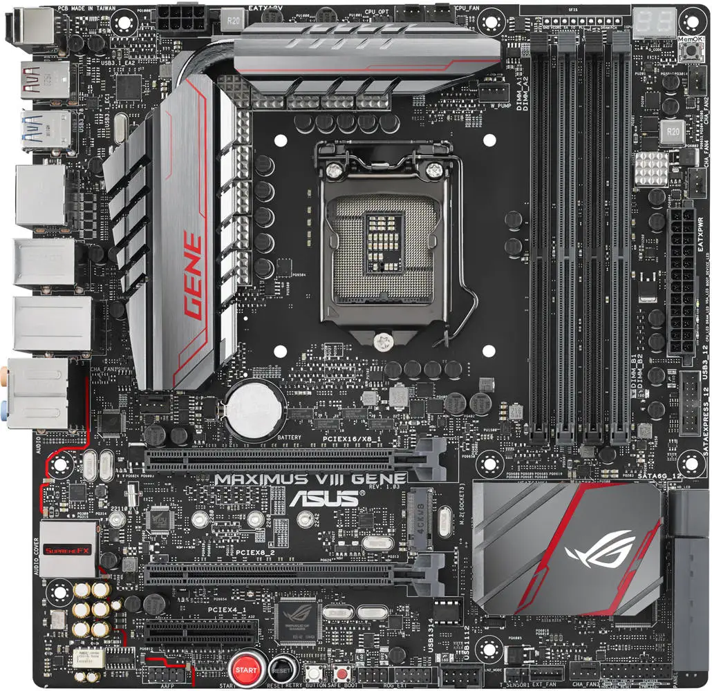 ASUS ROG MAXIMUS VIII GENE Motherboard LGA 1151 Intel Z170 DDR4 64GB  DDR4 64GB PCI-E 3.0 Micro ATX support 6 Gen intel Core i3-