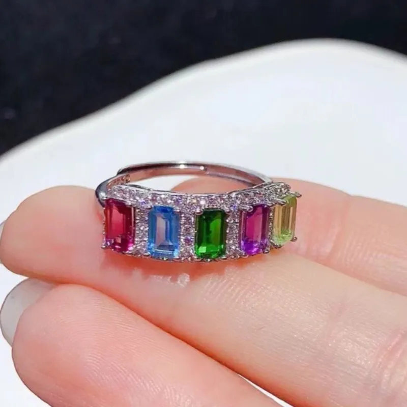 

Многоцветное кольцо с драгоценным камнем, ювелирные изделия из серебра 925 пробы с покрытием из золота 18 карат, кольцо из натурального драгоценного камня 3 мм * 5 мм с покрытием из золота 18 карат