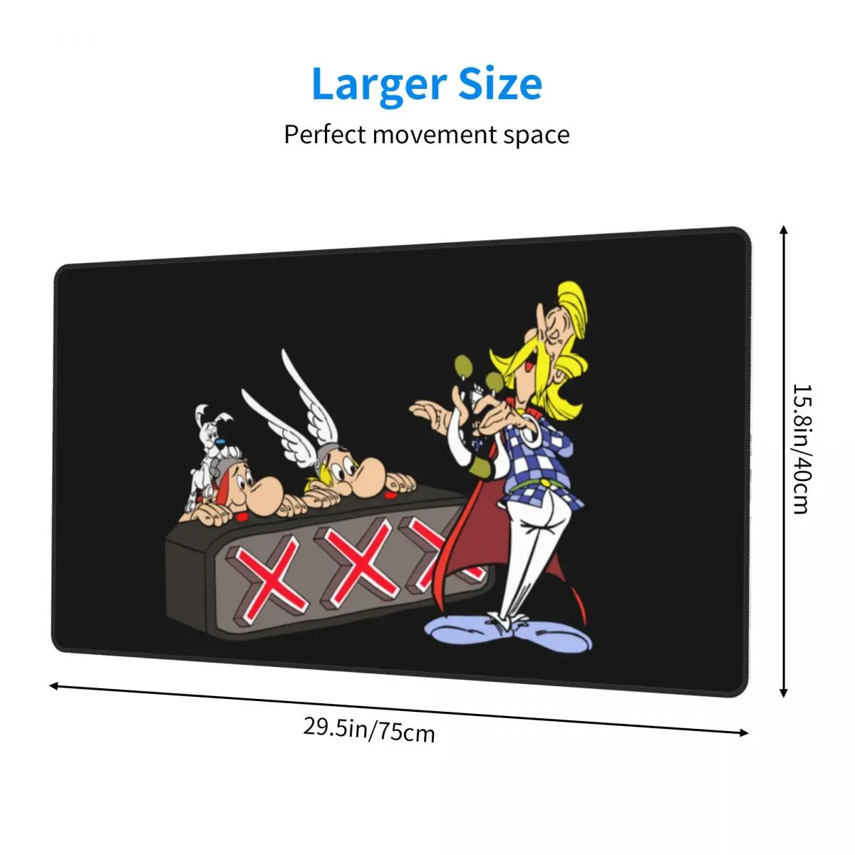 Asterix Và Obelix Miếng Lót Chuột Chơi Game Văn Phòng Thảm Cacofonix Có Được Tài Năng 80X30 Vải Mousepad Cho Máy Tính