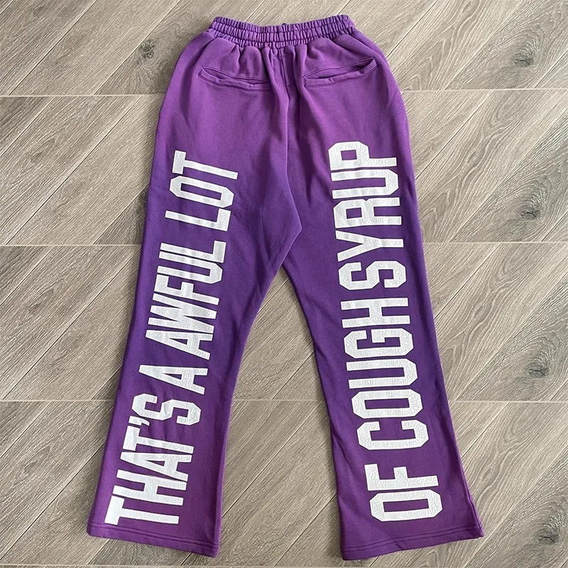 

Треснувшие, что вдали, много кашель, сироп, спортивные штаны с принтом логотипа, спортивные штаны с карманами для мужчин и женщин, свободные брюки фиолетового цвета на шнурке, брюки для бега