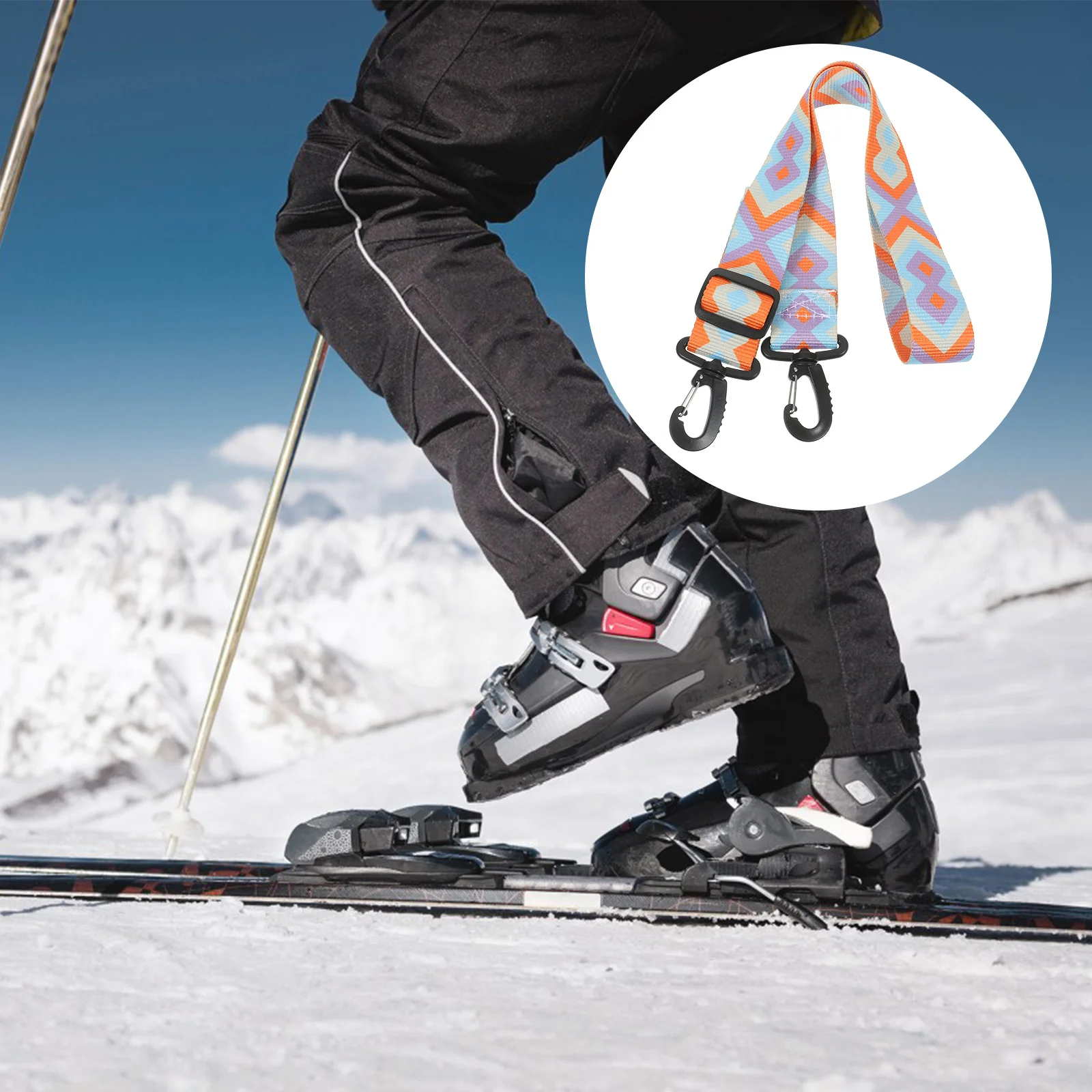 2 Pcs Snowboard Carry Ski Boot Straps Wide Shoulder Adjustable Boots Carrier