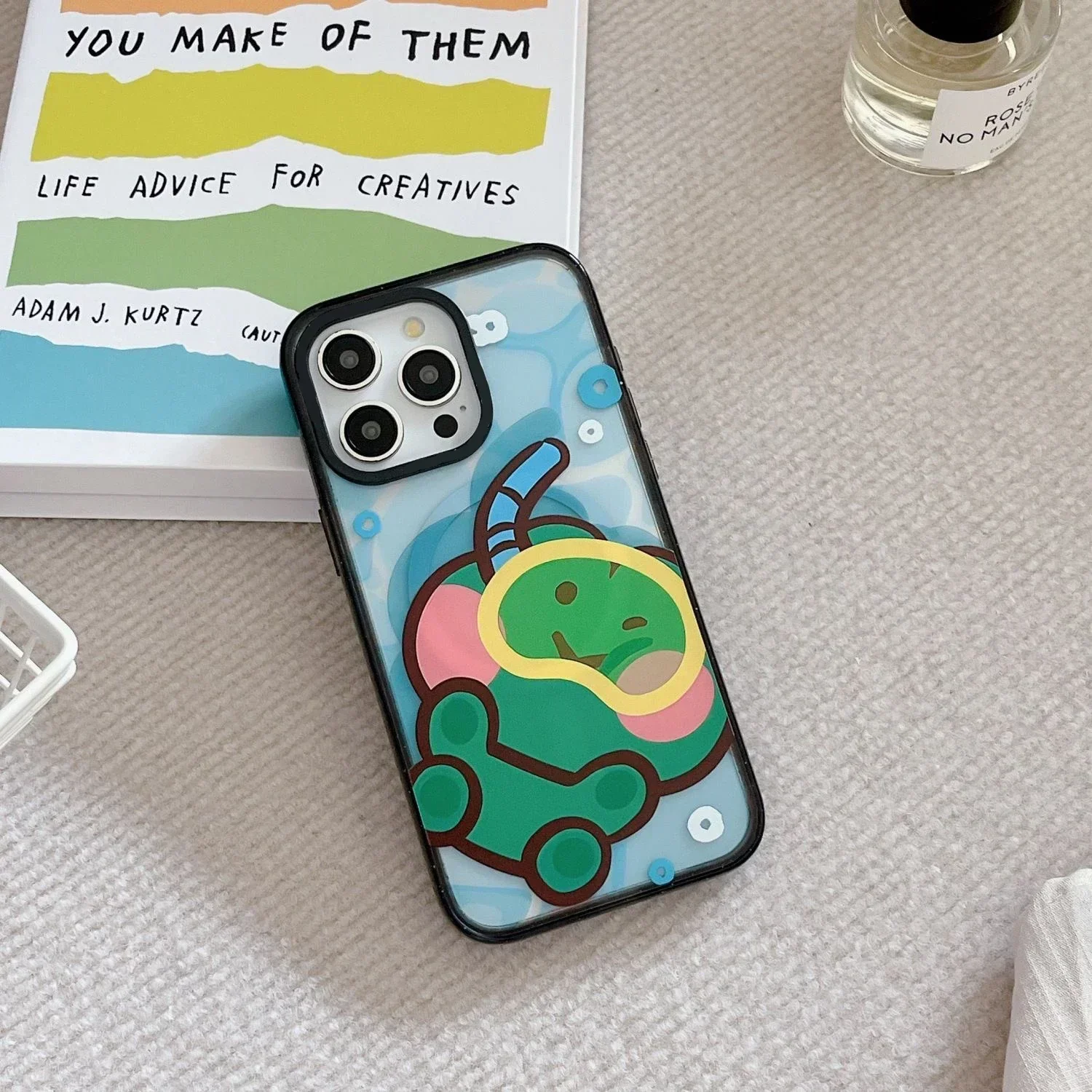 

Cartoon Summer Diving 2.5 Acrylic Magnetic Phone Case Cover for IPhone 12 13 14 15 16 Pro Max Case