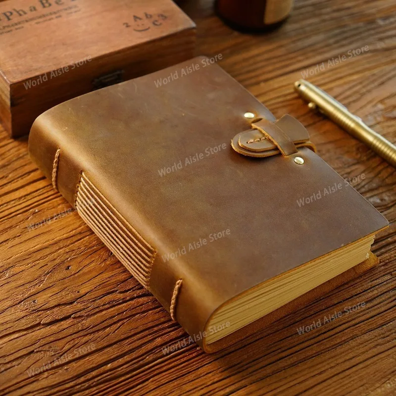 Original Handcrafted Sketch Notebook, Cowhide Notebook, Retro Genuine Leather Notepad, Creative Notebook, Diary Gift