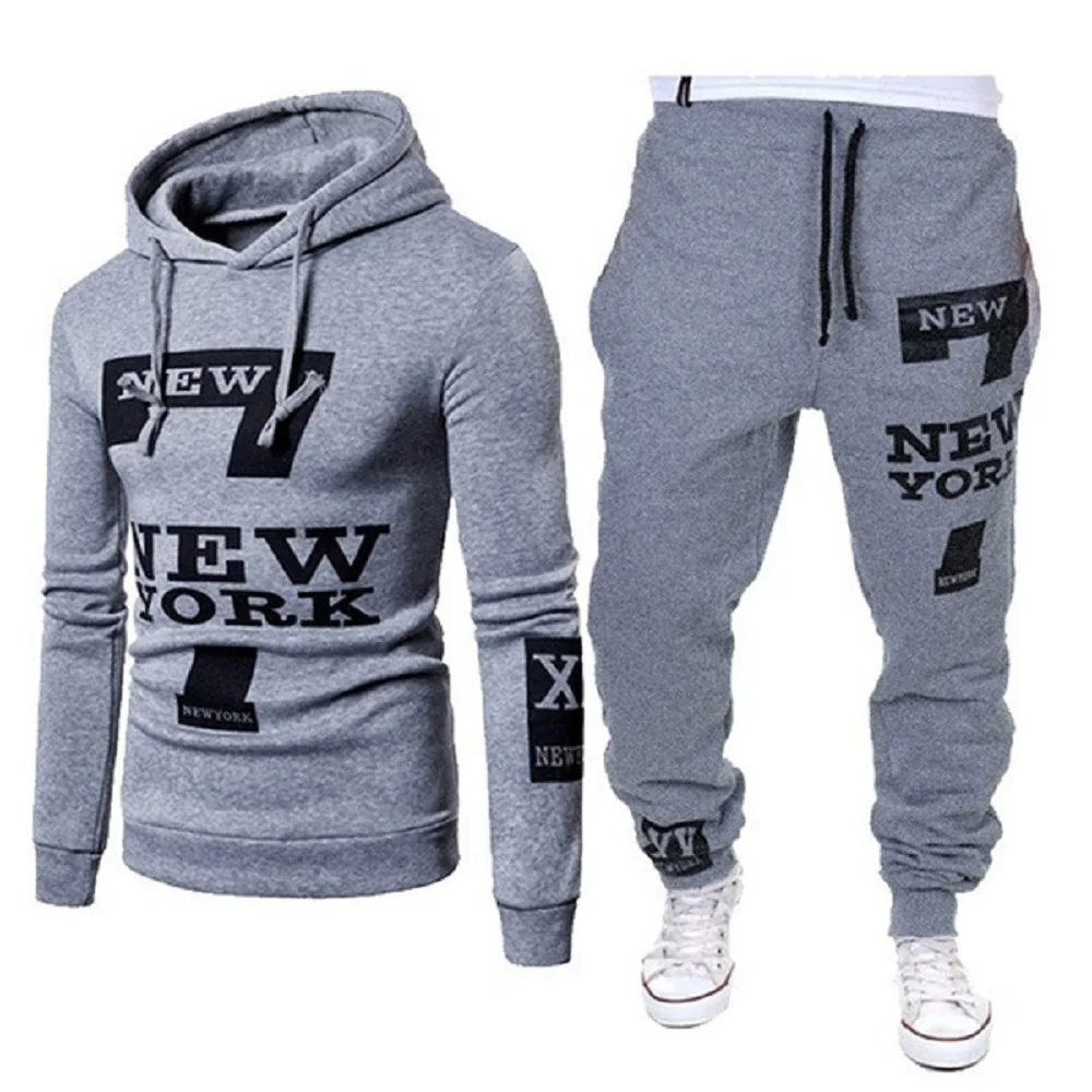 

Classic Sets Hoodies Sweatpants New York Mens Tracksuits Casual Sweatshirt Trousers Suits Trendy Print Hooded Sportswear Outfits