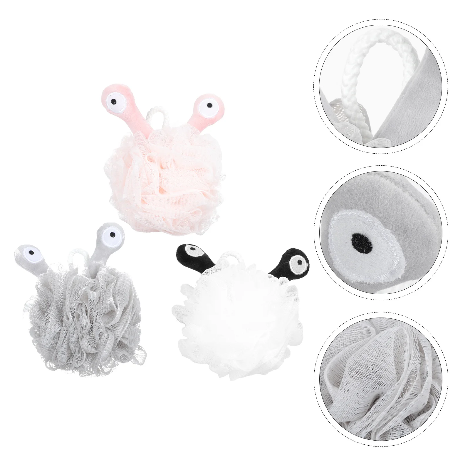 

3pcs Flowers Practical Bathing Ball For Kids Body Scrubbing Shower Fun Durable Bath Accessories Exfoliating Bath Balls