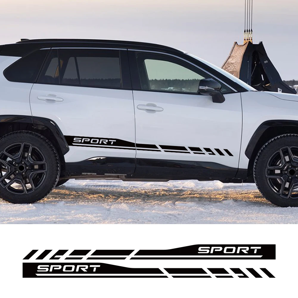 Car Stickers For Toyota RAV4 Door Side Decals Kit Waterproof Vinyl Film Auto Exterior Custom Decorative Films Car Accessories