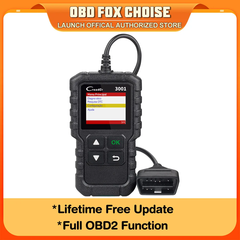 Launch X431 CR3001 Support Full OBDII/EOBD function Creader 3001 diagnostic tool Multilingual code reader scanner PK CR319 OM123