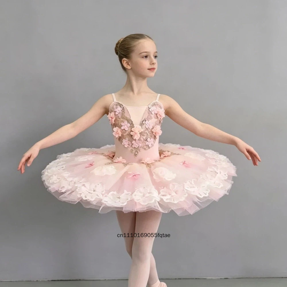Mädchen-Ballett-Tutu-Kleid, Traumhaftes Bühnenkostüm, Kinder-Schwanensee-Ballett-Tanzkleid für Wettbewerbe
