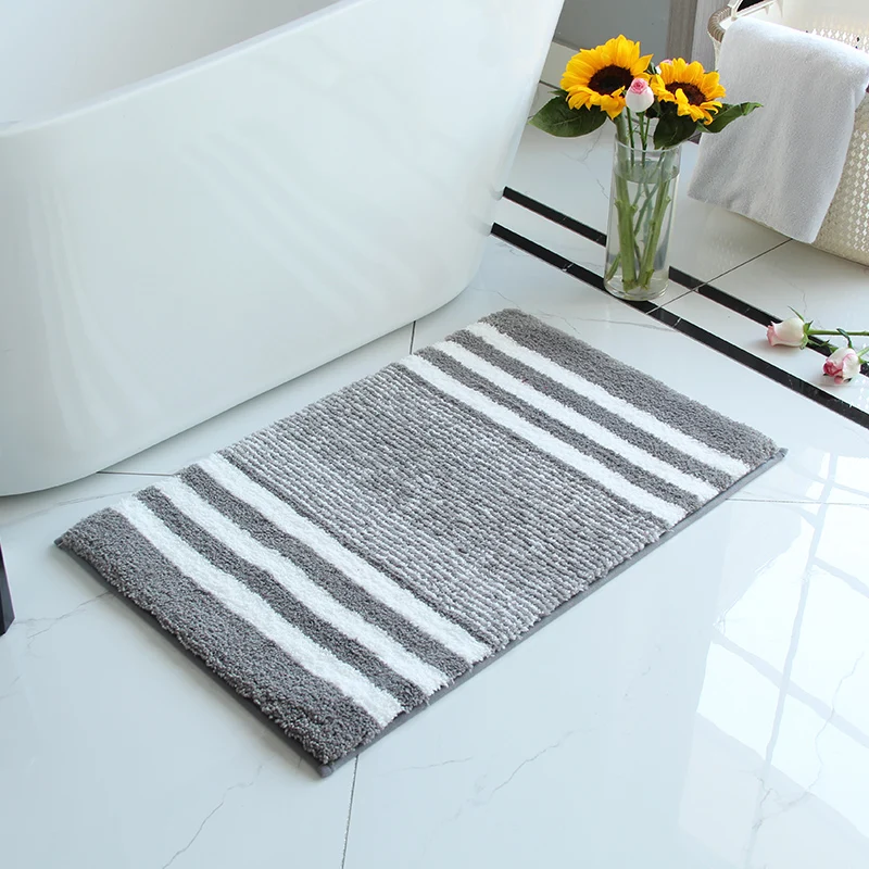 Striped Bathroom Mat,Absorbent & Quick-drying Kitchen Floor Carpet,Non-slip & Super Soft Entry Doorway Floor Rug,For Bathroom Be