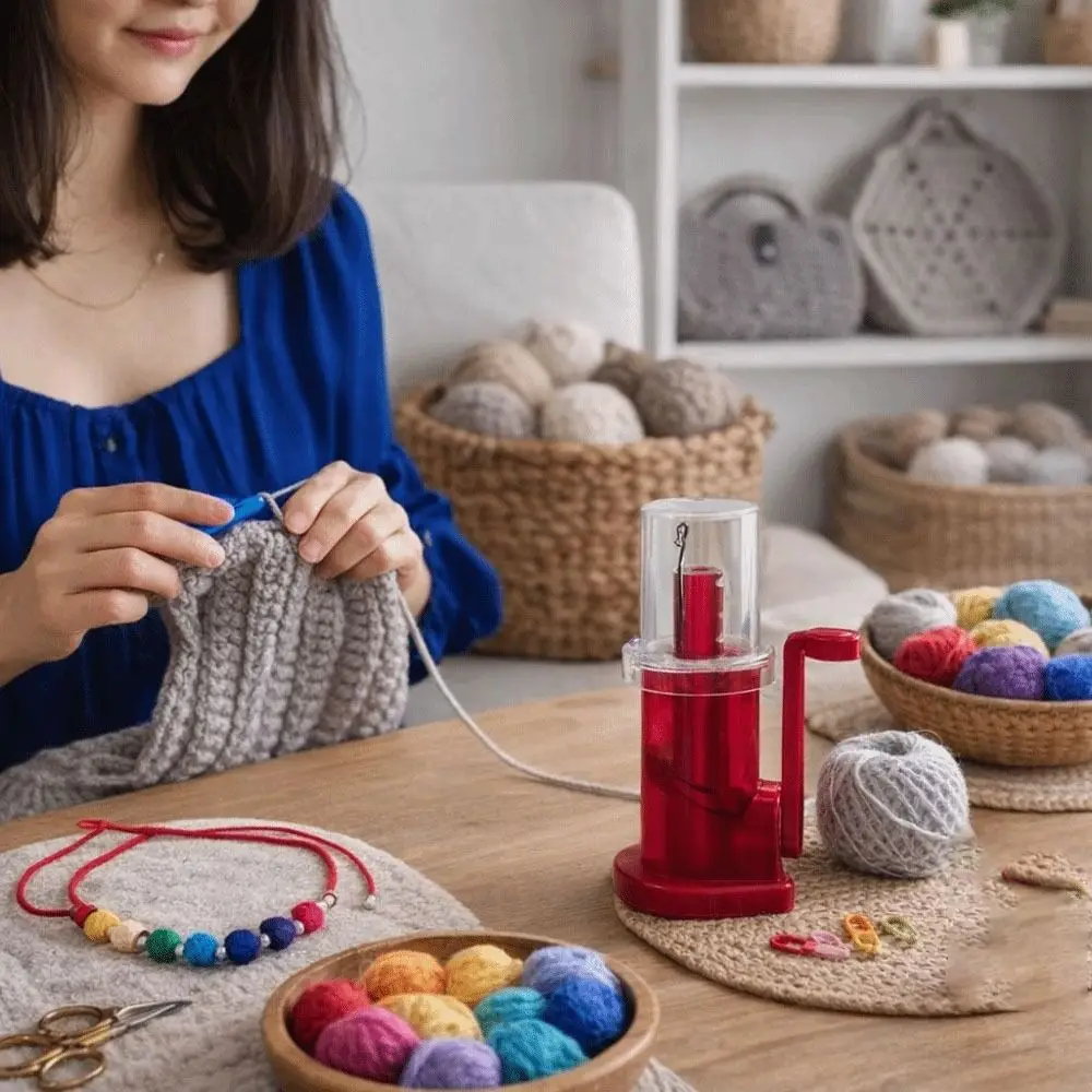 

Hand Operated Hand Knitting Machine Crocheting Tool Simple Design DIY Braiding Spool Hand Crank with clip